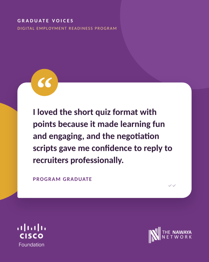 Digital Employment Readiness Skills Program Youth Testimonial 1